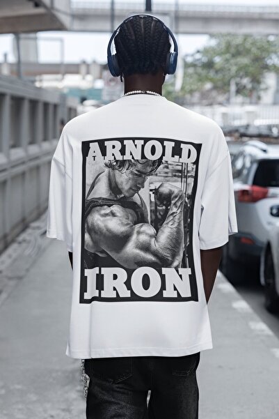 SEVBANO تي شيرت أرنولد بومبينج آيرون لبناء العضلات مطبوع للجنسين قصة فضفاضة ت...