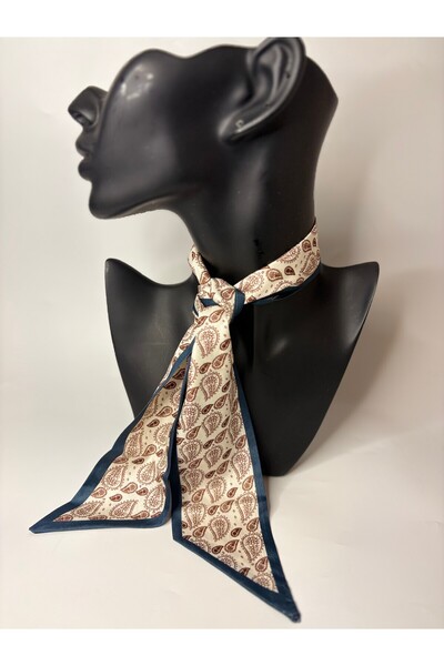 BHR AKSESUAR وشاح رفيع منقوش، شريط (6×85 سم)