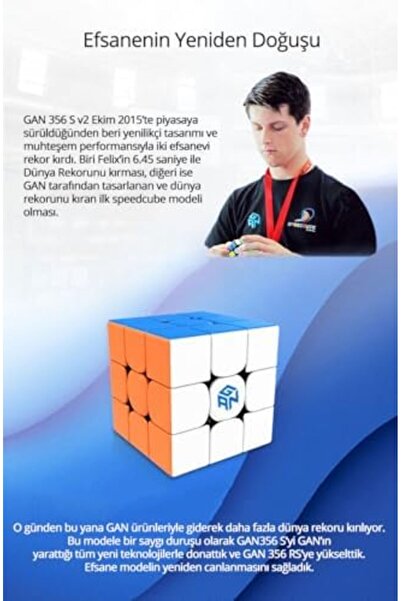 BRF Mkbeykoz GAN 356 R S 3x3 Rubik Küp Zeka Küpü (Etiketsiz) Türkiye Resmi Sa...