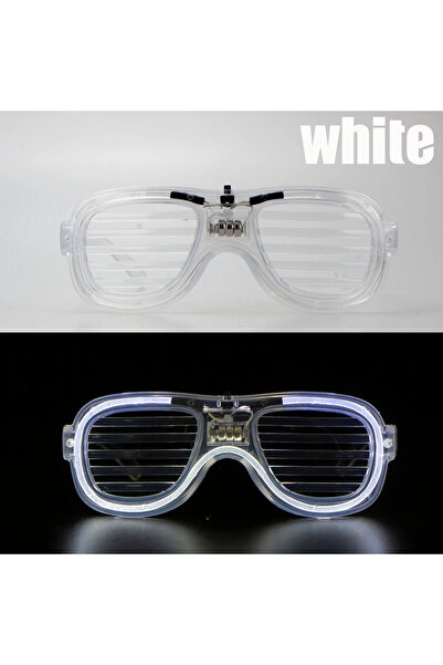 Lisinya White Led Light-Up Party Glasses - Neon Glow Strip Glasses with 3 Mod...