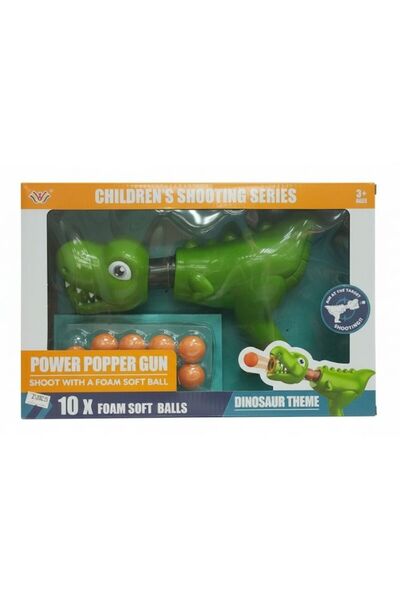 Premium لعبة مسدس ديناصورات باور بوبر، قاذف كرات إسفنجية على شكل ديناصور تي ر...