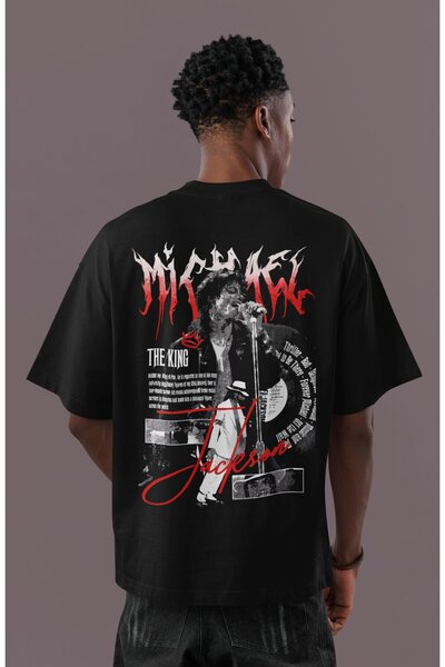 SEVBANO Özel Tasarım The King Efsane Michael Jackson Sırt Baskılı Unisex Over...
