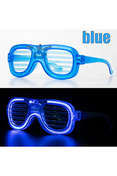 Lisinya Blue Led Light up Party Glasses - Neon Glow Strip Glasses 3 Modes - T...