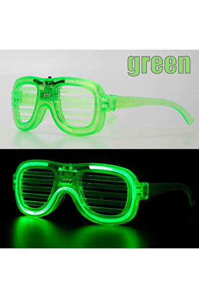 Lisinya Green Led Light-Up Party Glasses – Neon Glow Strip Glasses with 3 Mod...