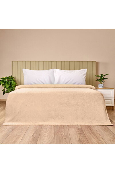 Dinarsu Sherpa Çift Kişilik Battaniye - Bej - 180x220 cm