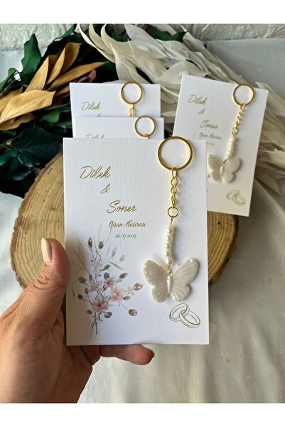 cev den store Söz Nişan Düğün Nikah Doğum Günü Hediyelik Kelebek Anahtarlık 2...