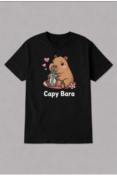LELVANİ Capy Bara Written Pattern Print T-Shirt