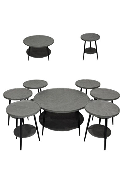 Generic Wooden Sofa Table Set – 7 Pieces