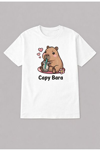 LELVANİ Capy Bara Written Pattern Print T-Shirt