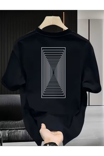 LELVANİ Geometric Shape Pattern Print T-Shirt