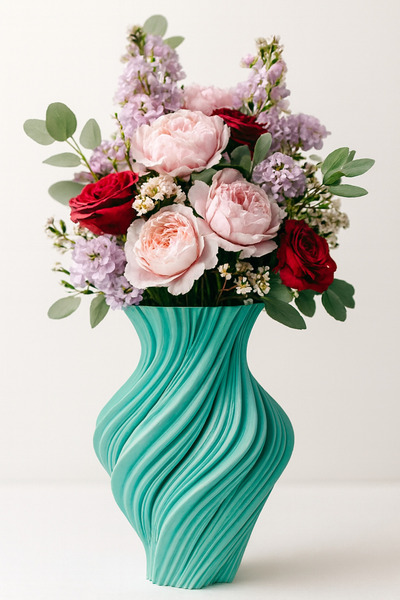 END Design 3D Printing Spiral Design Decorative Vase – Modern Minimalist Home...