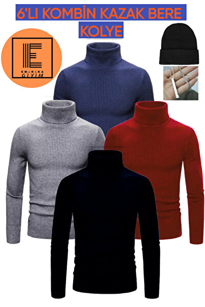 EMKA GİYİM Men's Slimfit Turtleneck High Neck Sweater