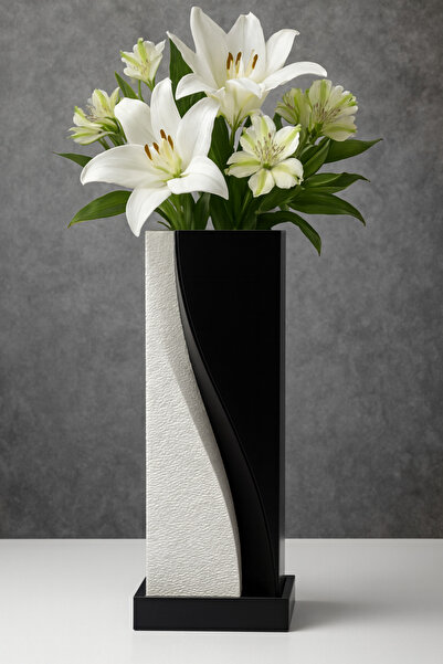 END Design Two-Piece Decorative Vase – Modern Design with Stone Texture and S...