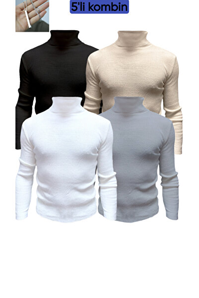 EMKA GİYİM Men's Slimfit Turtleneck High Neck Sweater