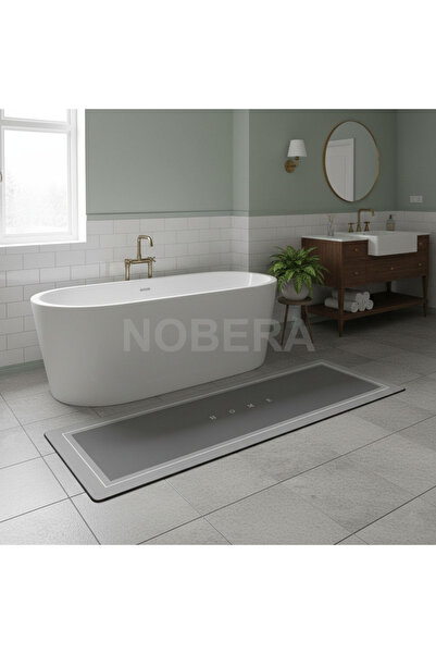 Nobera Ultra Absorbent Bath Mat with Rubber Non-Slip Backing 40X120Cm – Quick...