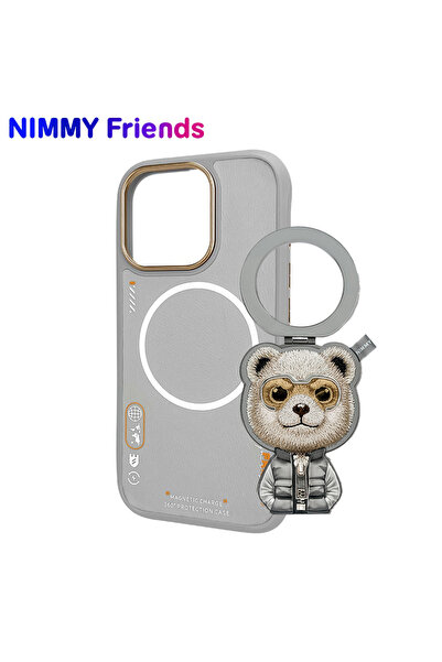 Nimmy iPhone 16 Pro Max Uyumlu 3D Değiştirilebilir MagSafe Stand Nakışlı Ferm...