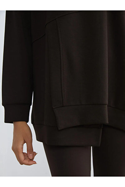 LC Waikiki Brown Crew Neck Soft Touch Women's Sports Sweatshirt