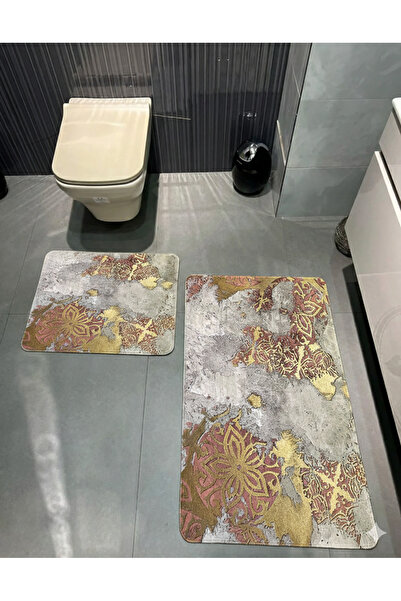 MyDecoRoom مجموعة سجادة حمام مزخرفة مضادة للحساسية وقابلة للغسل في الغسالة وم...