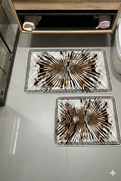 MyDecoRoom مجموعة سجادة حمام مزخرفة مضادة للحساسية وقابلة للغسل في الغسالة وم...