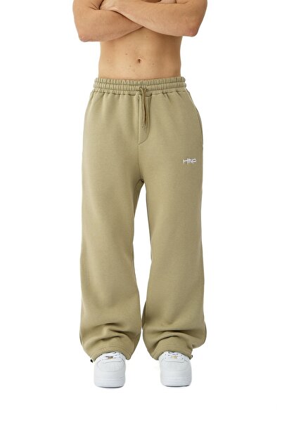 hitup بنطال رياضي شتوي مطرز فاخر ذو أرجل قابلة للتعديل قصة فضفاضة