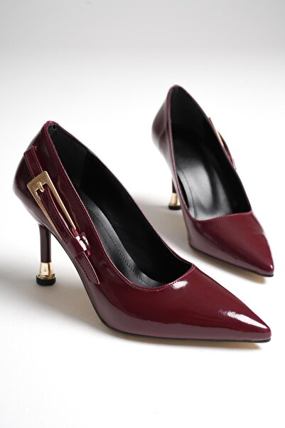 minnose Gold Yüzük Ve Toka Detaylı İnce Topuklu Zarif Şık Stiletto Ayakkabı 9...