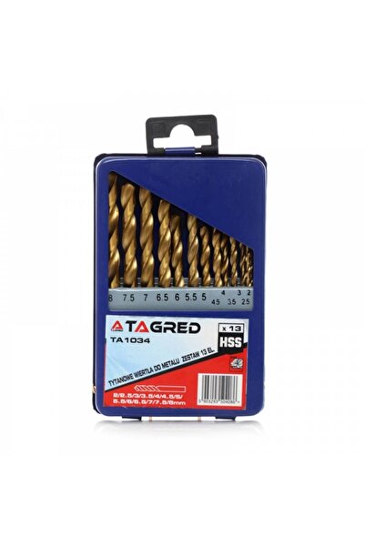 Tagred Professional TA1034- Set de 13 burghie din titan HSS 2-8 mm Tagred