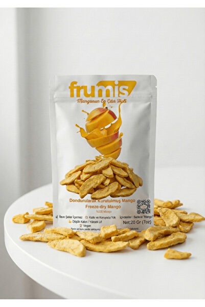 Frumis Çıtır Mango - Freeze Dried Dondurularak Kurutulmuş Mango 20 gr | Şeker...