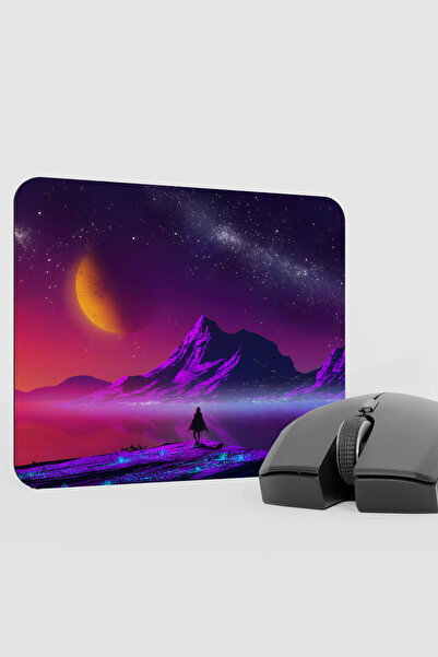 mousepad bastir Digital Neon Milky Way V1 22X18 Gaming Rubber Non-Slip Base M...