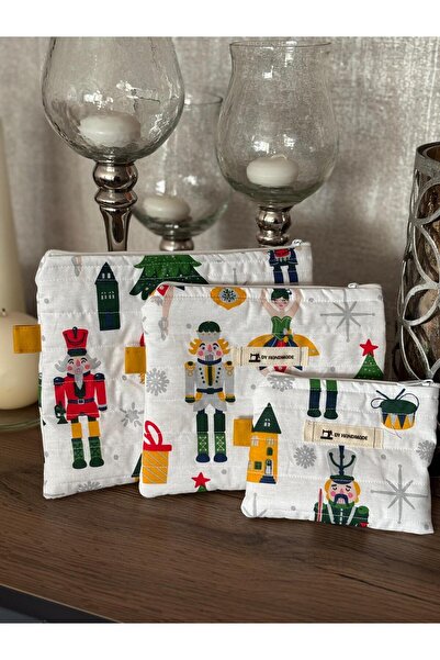 dyhandmade Kurşun Asker Desenli Makyaj Çantası