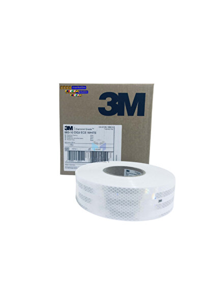 evimdeyokyok 3m 983 White Honeycomb Reflective Strip Tape 55 mm X 50 Mt