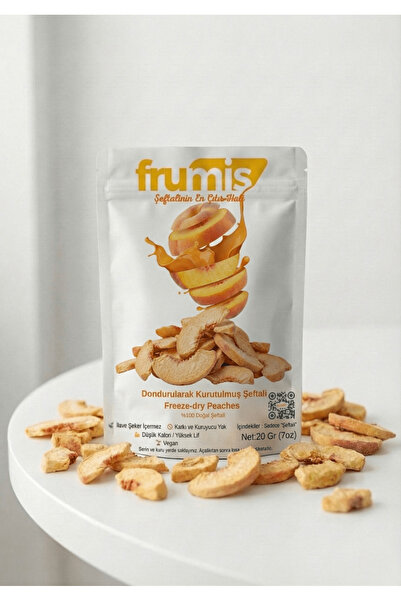 Frumis Çıtır Şeftali - Freeze Dried Dondurularak Kurutulmuş Şeftali 20 gr | Ş...