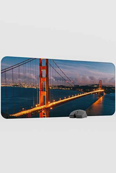 mousepad bastir Golden Gate Bridge California Usa 2 V3 90X40 XXL Gaming Rubbe...