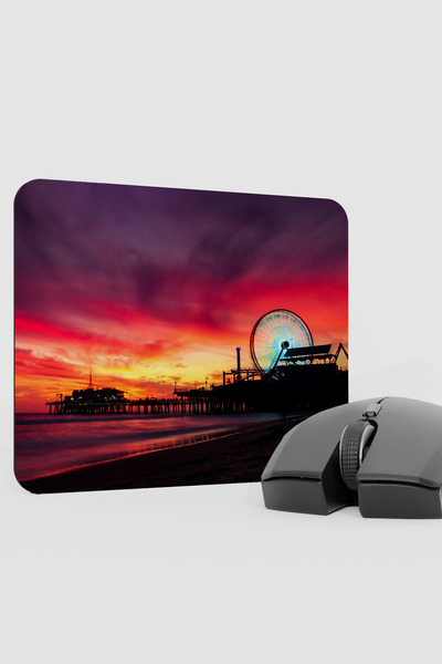mousepad bastir Santa Monica California Usa V1 22X18 Gaming Rubber Non-Slip B...