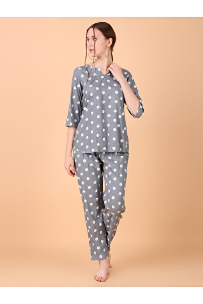 ICHAA By Styli Women Polka Dot Rayon Top and Pyjama Set