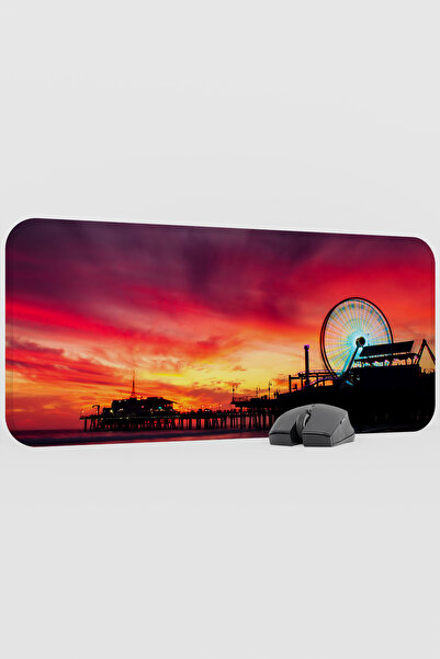 mousepad bastir Santa Monica California Usa V1 70X30 XL Gaming Rubber Non-Sli...