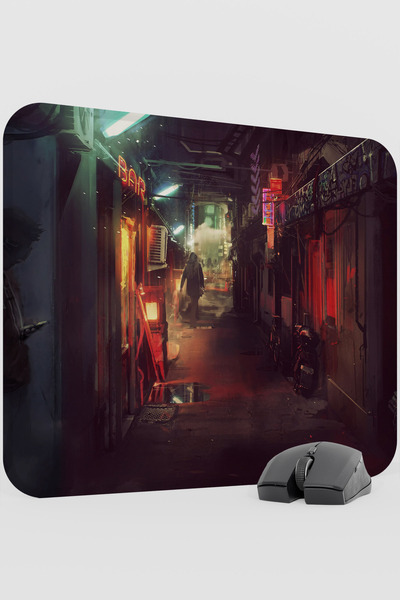 mousepad bastir Digital Cyberpunk City Cityscape V5 48X40 XL Gaming Rubber No...