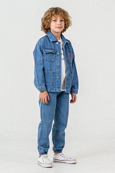 Minigimin Cicileri Miniğimin Cicileri Armalı Spor Jeans pentru băieți, set de...