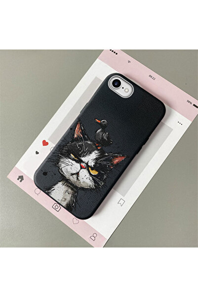 Hontinga iPhone 7/8/Se 2020 2022 Compatible Leather Texture Anti Fall Soft Si...