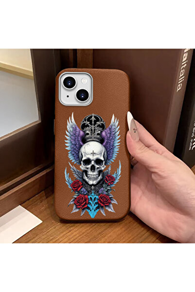Hontinga iPhone 14 Plus/15 Plus Compatible Phone Case Leather Texture Anti Fa...