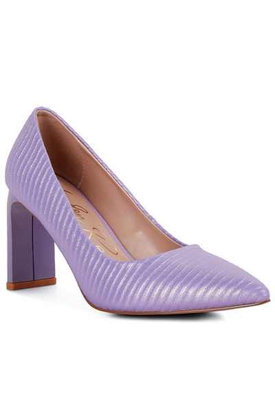 london Rag أحذية نسائية إيطالية بكعب عريض باللون البنفسجي