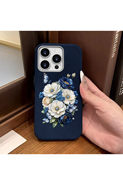 Hontinga iPhone 15 Pro Max Compatible Phone Case Leather Texture Anti Fall So...