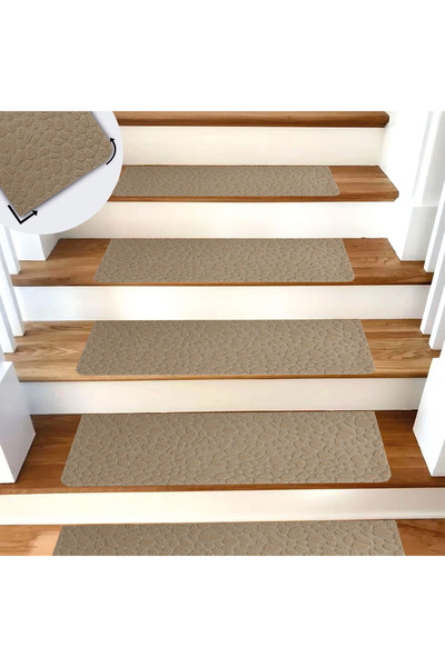 TİNK Devetüyü Kaydırmaz Keçe Merdiven Matı 22x75 cm - 15 Adet