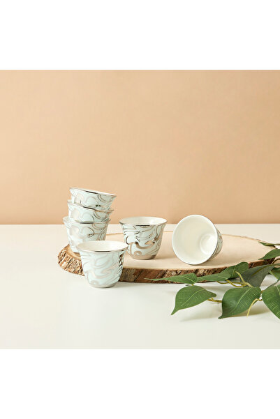 Lifestyle Calligraphy 6-Piece New Bone China Kahwa Cup Set - 80 ml