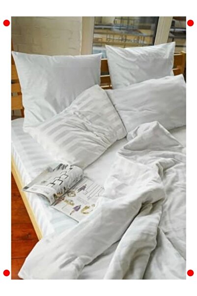 markentegra Double Striped 100% Cotton Duvet Cover Set - 83 Thread Count