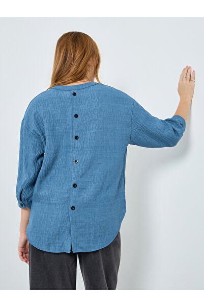 Take Two By Styli Women Textured Buttoned Long Sleeve Top