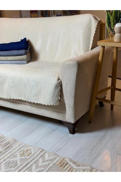 GÜRLEK TEKSTİL Chenille Fabric Zigzag Pattern Sofa Cover / Sofa Bed Cover 175...