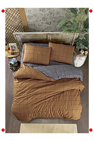 markentegra Brown Double Duvet Cover Set 4 Pieces