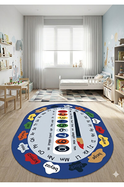 Laylay Toys Boyama Halısı 140x190 Cm Anaokulu Çocuk Kreş Halısı Kaymaz Taban ...
