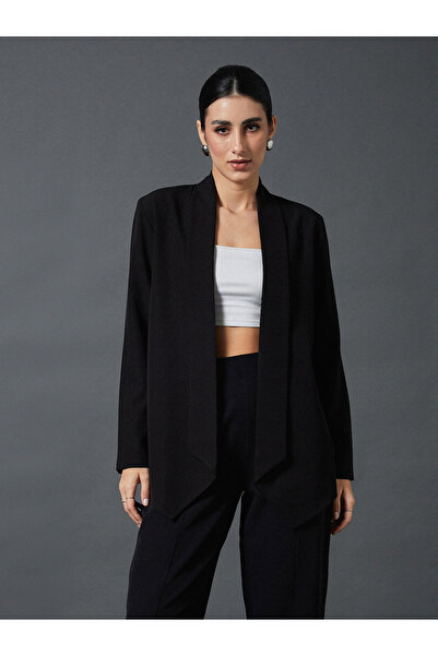 Sassafras By Styli Shawl Collar Open Front Blazer