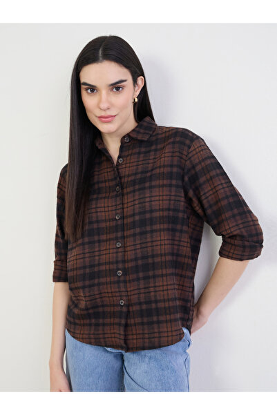 Styli Brown Plaid Flannel 100% Cotton Shirt